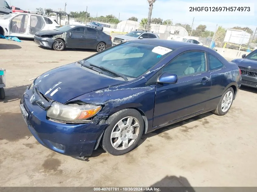 2007 Honda Civic Lx VIN: 2HGFG12697H574973 Lot: 40707781