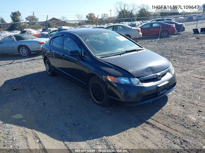 2007 Honda Civic Lx VIN: 1HGFA16597L109647 Lot: 40712699