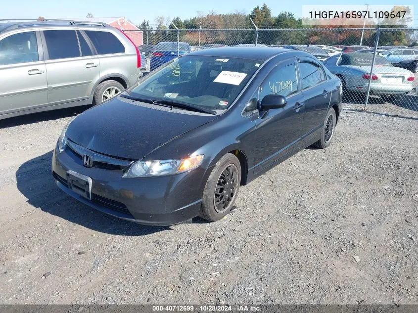 2007 Honda Civic Lx VIN: 1HGFA16597L109647 Lot: 40712699