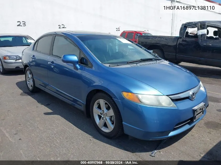 1HGFA16897L138110 2007 Honda Civic Ex