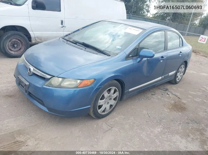 2007 Honda Civic Lx VIN: 1HGFA16507L060693 Lot: 40735469