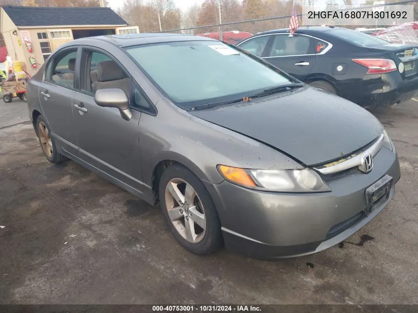 2007 Honda Civic Ex VIN: 2HGFA16807H301692 Lot: 40753001