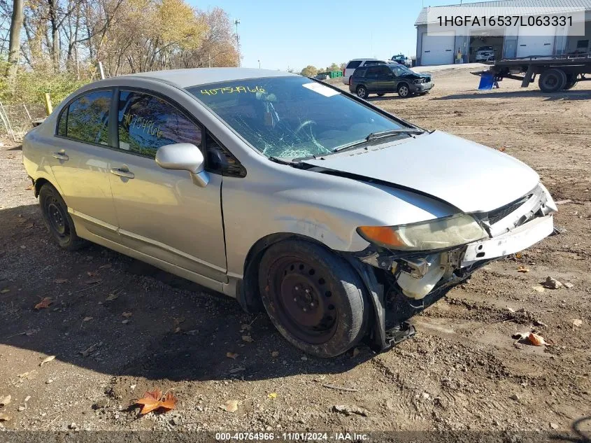 2007 Honda Civic Lx VIN: 1HGFA16537L063331 Lot: 40754966