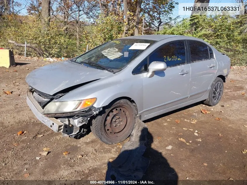 2007 Honda Civic Lx VIN: 1HGFA16537L063331 Lot: 40754966