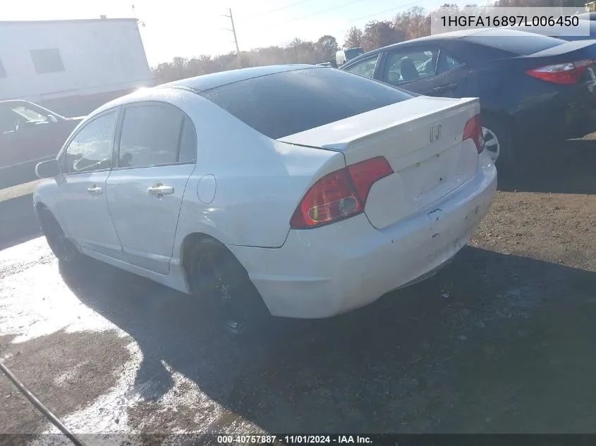 2007 Honda Civic Ex VIN: 1HGFA16897L006450 Lot: 40757887