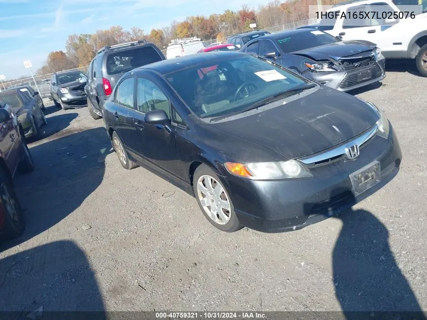 2007 Honda Civic Lx VIN: 1HGFA165X7L025076 Lot: 40759321