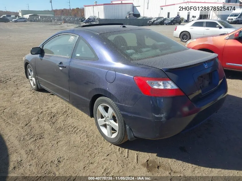 2HGFG128878525474 2007 Honda Civic Ex