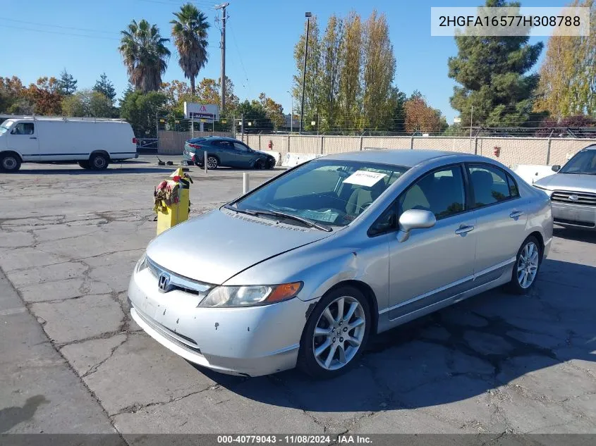 2007 Honda Civic Lx VIN: 2HGFA16577H308788 Lot: 40779043