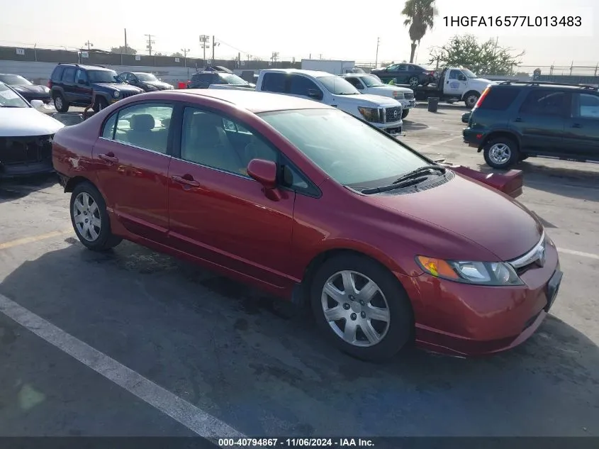 2007 Honda Civic Lx VIN: 1HGFA16577L013483 Lot: 40794867