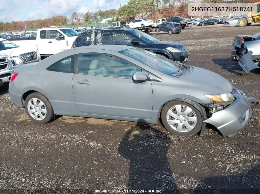 2007 Honda Civic Lx VIN: 2HGFG11637H518741 Lot: 40796734