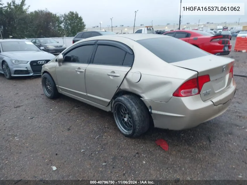 2007 Honda Civic Lx VIN: 1HGFA16537L061062 Lot: 40796750