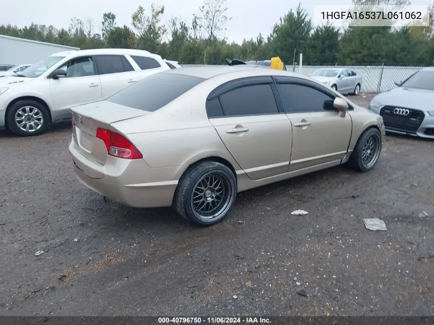 2007 Honda Civic Lx VIN: 1HGFA16537L061062 Lot: 40796750