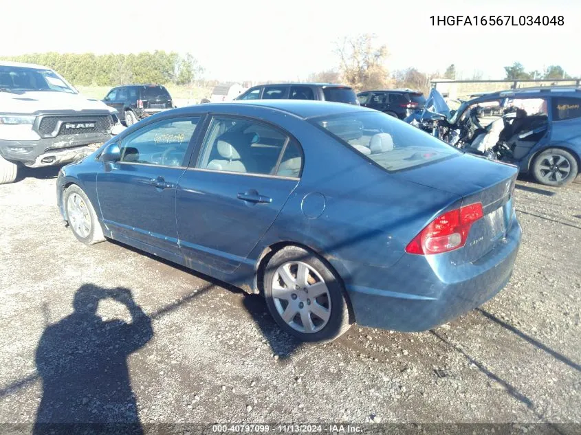 1HGFA16567L034048 2007 Honda Civic Lx