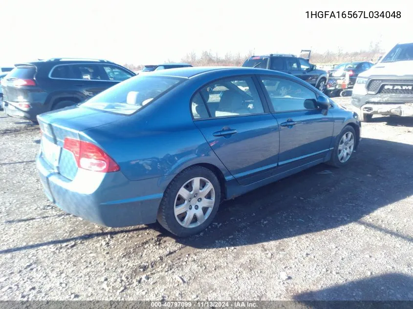 1HGFA16567L034048 2007 Honda Civic Lx