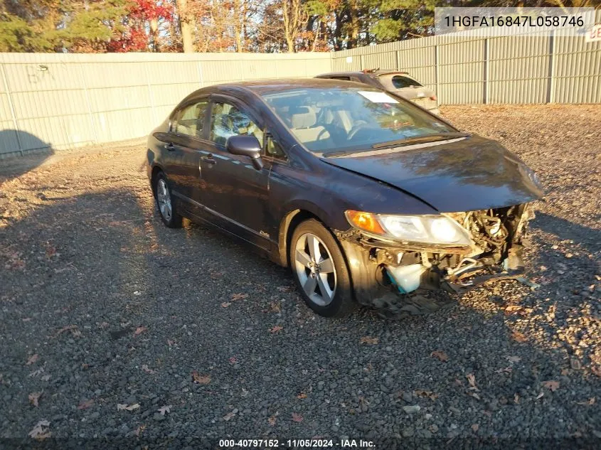 1HGFA16847L058746 2007 Honda Civic Ex