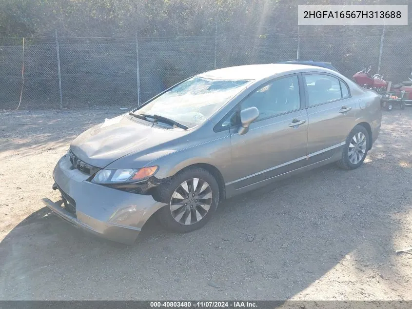 2007 Honda Civic Lx VIN: 2HGFA16567H313688 Lot: 40803480