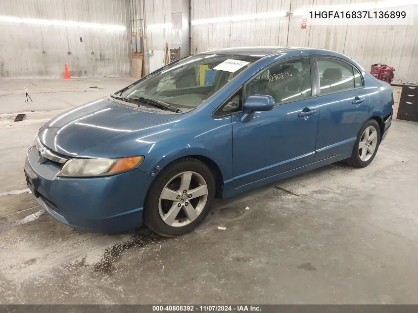 2007 Honda Civic Ex VIN: 1HGFA16837L136899 Lot: 40808392