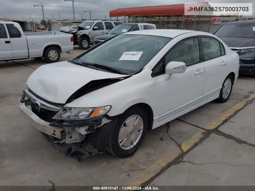 2007 Honda Civic Hybrid VIN: JHMFA36257S003703 Lot: 40810147