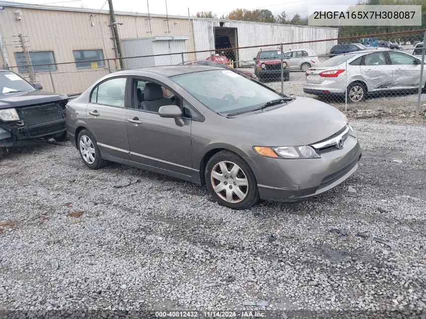 2007 Honda Civic Lx VIN: 2HGFA165X7H308087 Lot: 40812432