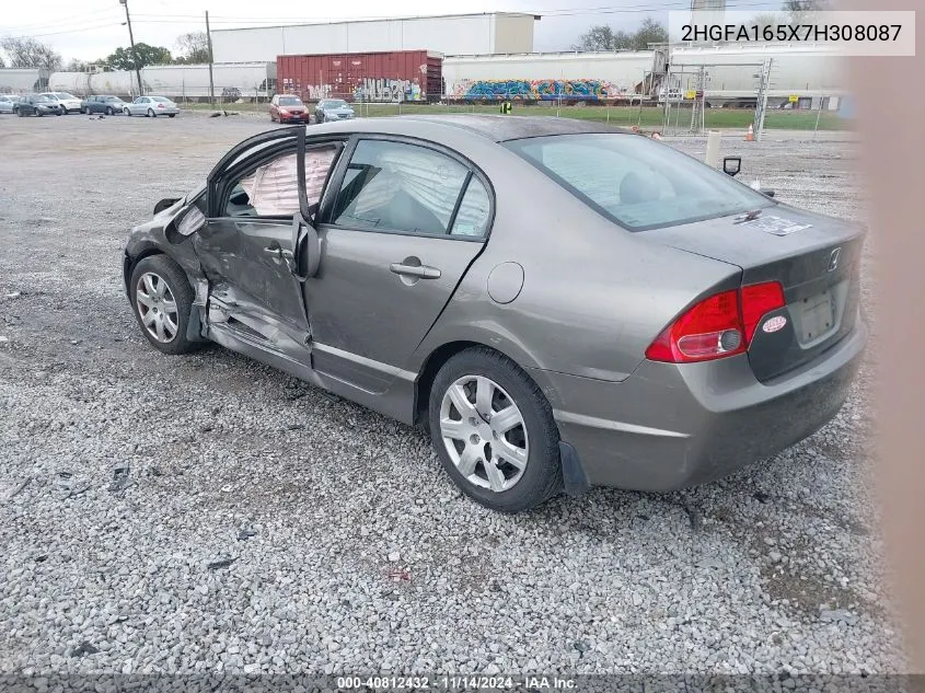 2007 Honda Civic Lx VIN: 2HGFA165X7H308087 Lot: 40812432