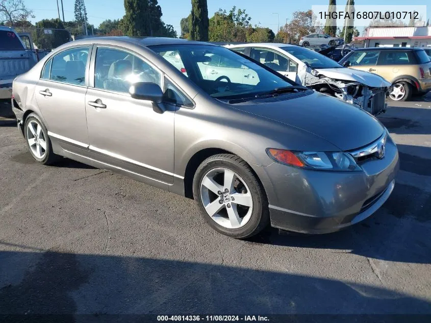 2007 Honda Civic Ex VIN: 1HGFA16807L010712 Lot: 40814336