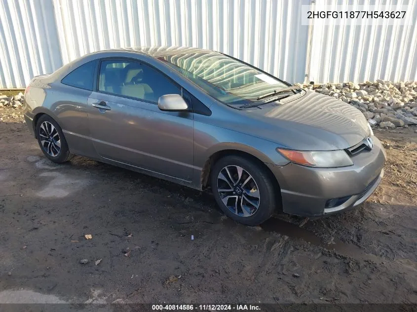 2007 Honda Civic Ex VIN: 2HGFG11877H543627 Lot: 40814586