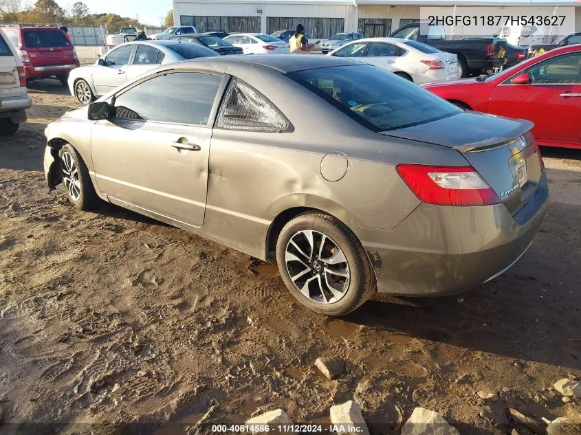 2007 Honda Civic Ex VIN: 2HGFG11877H543627 Lot: 40814586