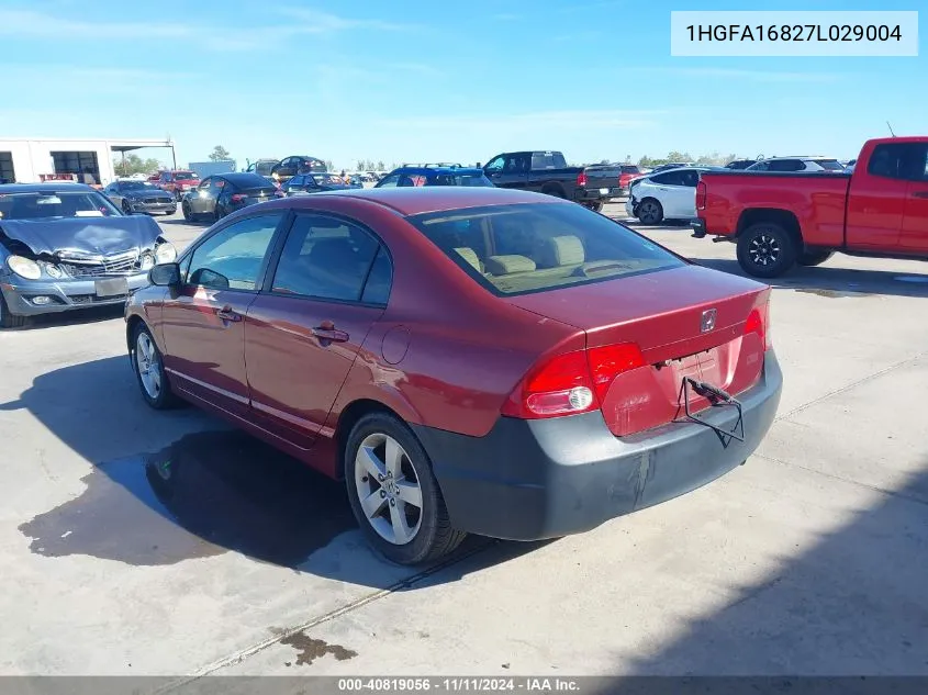 2007 Honda Civic Ex VIN: 1HGFA16827L029004 Lot: 40819056