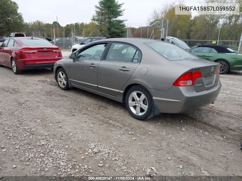 2007 Honda Civic Ex VIN: 1HGFA15857L059552 Lot: 40820147