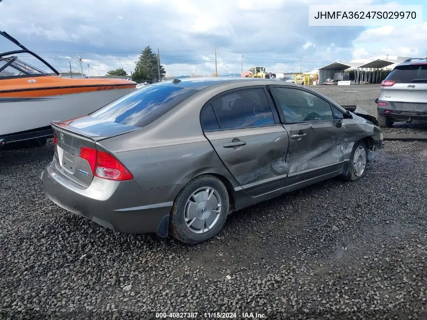 2007 Honda Civic Hybrid VIN: JHMFA36247S029970 Lot: 40827387