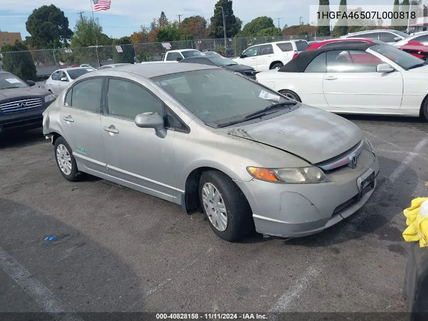 2007 Honda Civic Gx VIN: 1HGFA46507L000818 Lot: 40828158