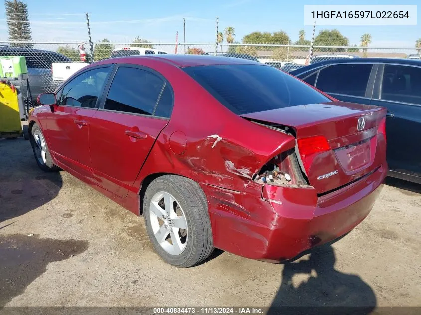 1HGFA16597L022654 2007 Honda Civic Lx