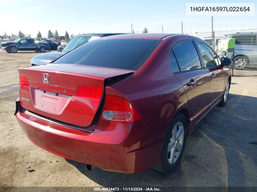 1HGFA16597L022654 2007 Honda Civic Lx