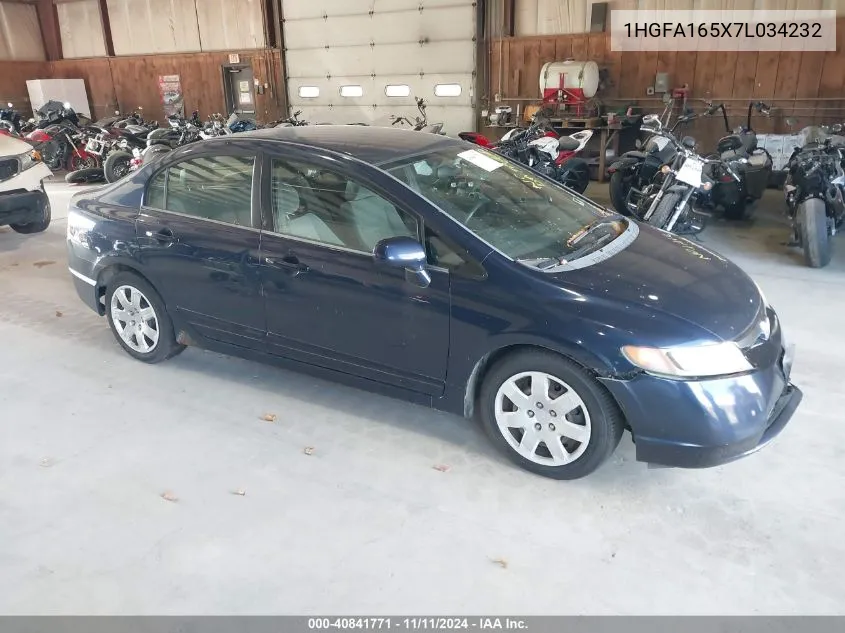 2007 Honda Civic Lx VIN: 1HGFA165X7L034232 Lot: 40841771