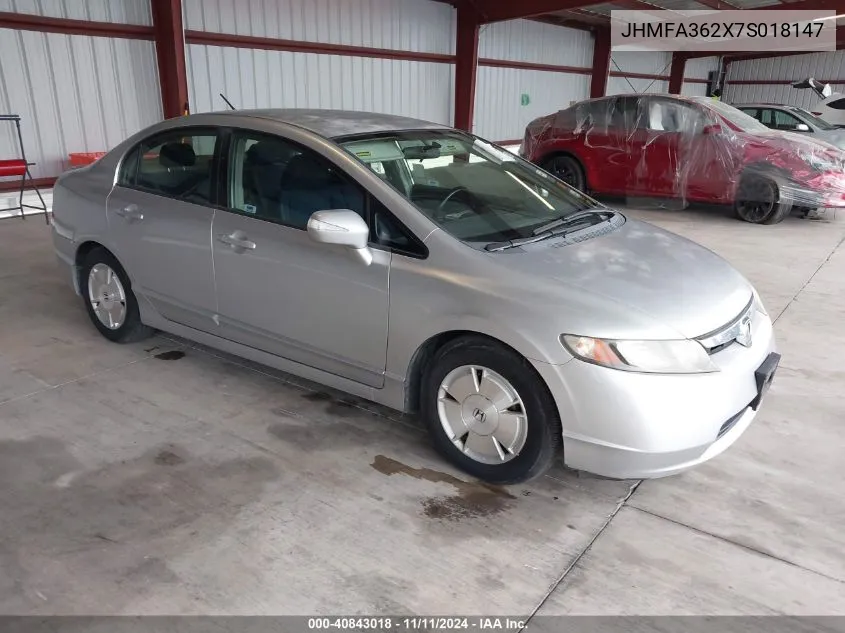 2007 Honda Civic Hybrid VIN: JHMFA362X7S018147 Lot: 40843018