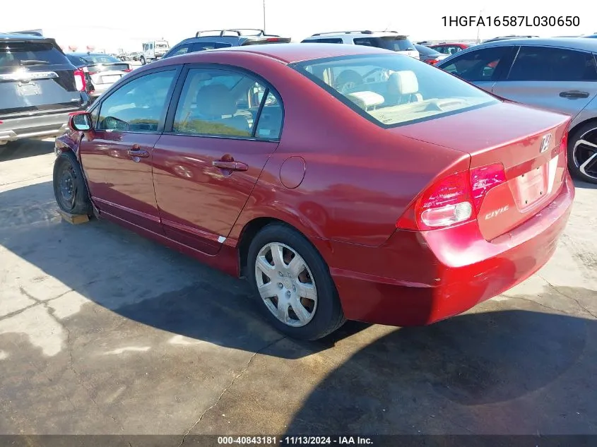 1HGFA16587L030650 2007 Honda Civic Lx