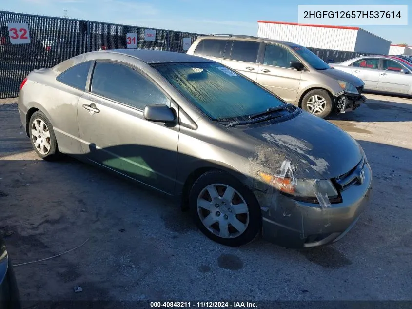 2007 Honda Civic Lx VIN: 2HGFG12657H537614 Lot: 40843211