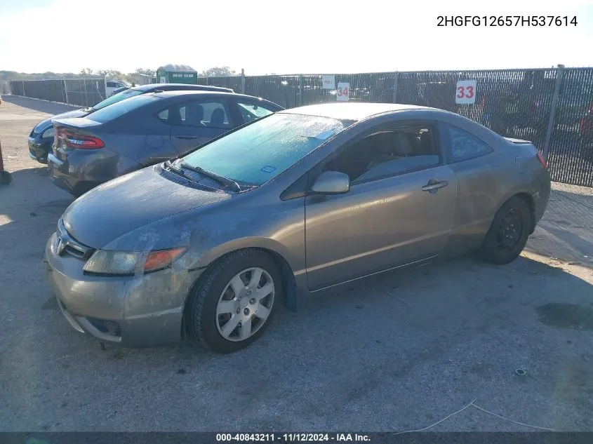 2007 Honda Civic Lx VIN: 2HGFG12657H537614 Lot: 40843211