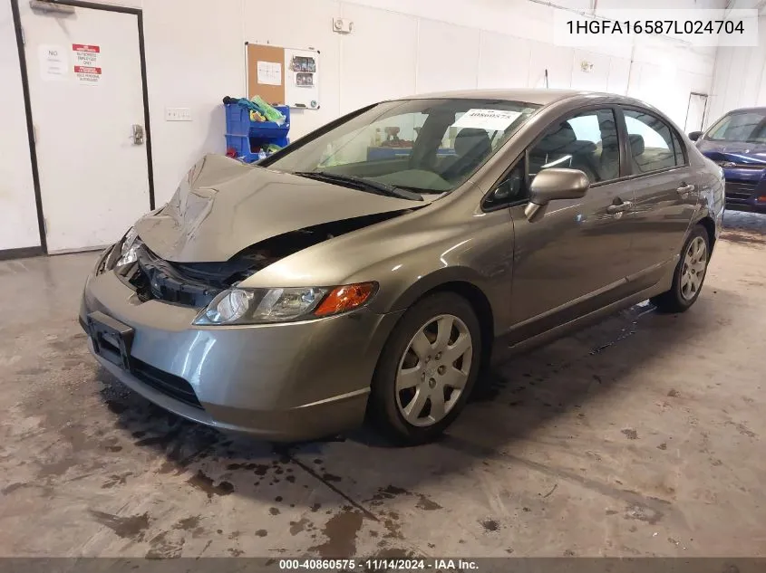 2007 Honda Civic Lx VIN: 1HGFA16587L024704 Lot: 40860575