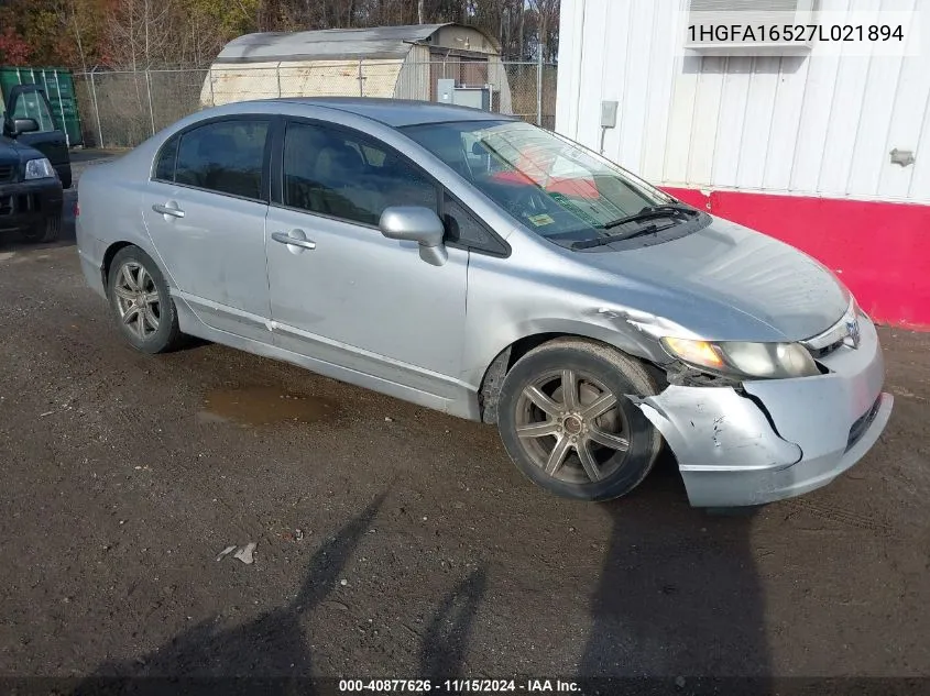 2007 Honda Civic Lx VIN: 1HGFA16527L021894 Lot: 40877626