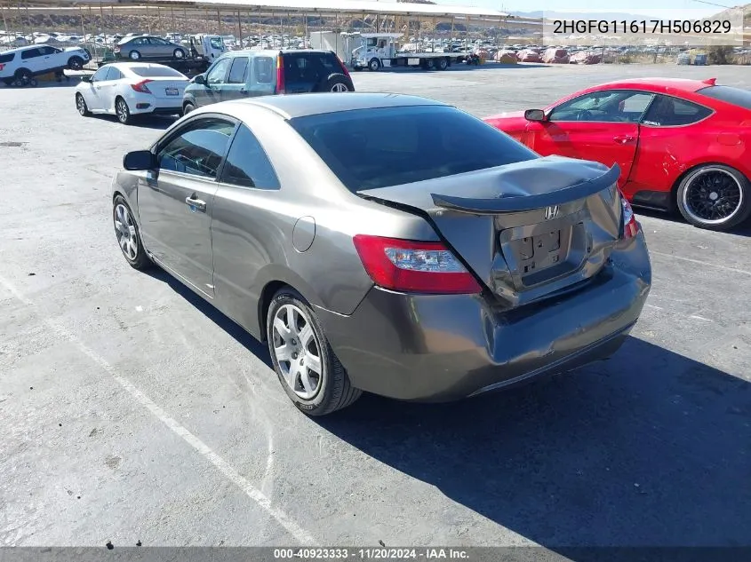 2007 Honda Civic Lx VIN: 2HGFG11617H506829 Lot: 40923333