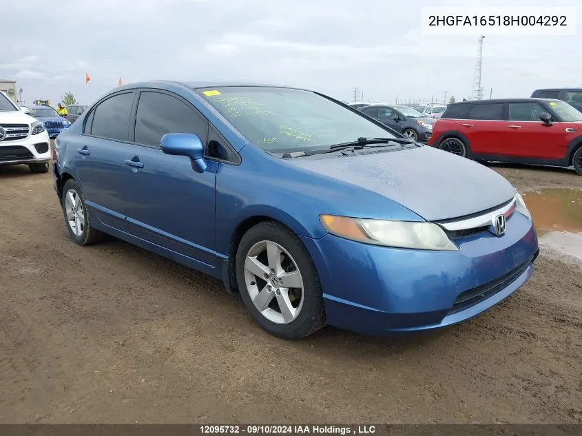 2008 Honda Civic Sdn VIN: 2HGFA16518H004292 Lot: 12095732