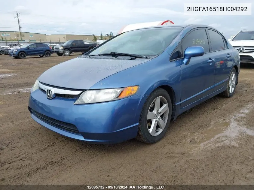 2008 Honda Civic Sdn VIN: 2HGFA16518H004292 Lot: 12095732