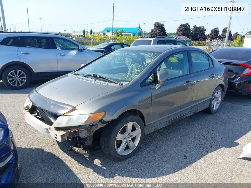 2008 Honda Civic Sdn VIN: 2HGFA169X8H108847 Lot: 12095830