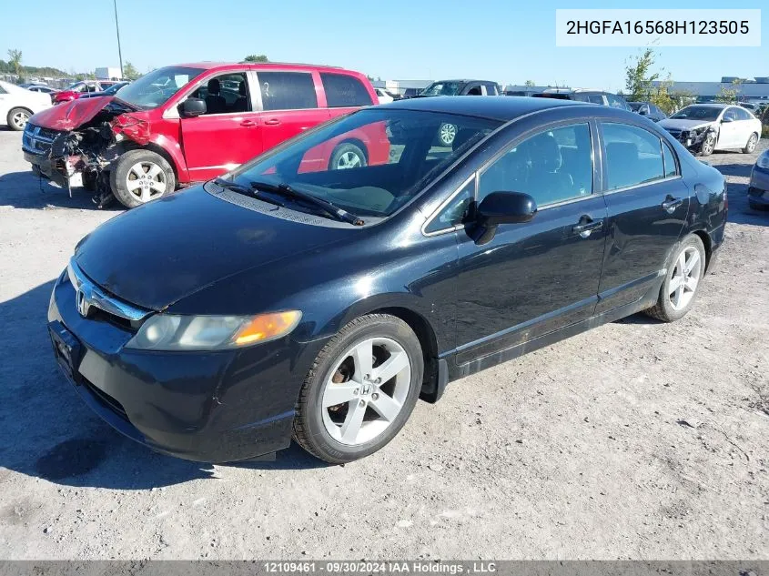 2008 Honda Civic Sdn VIN: 2HGFA16568H123505 Lot: 12109461