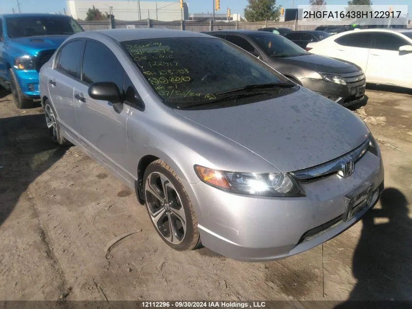 2008 Honda Civic Sdn VIN: 2HGFA16438H122917 Lot: 12112296