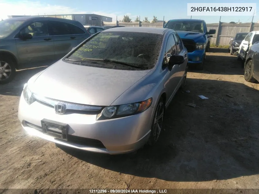 2HGFA16438H122917 2008 Honda Civic Sdn