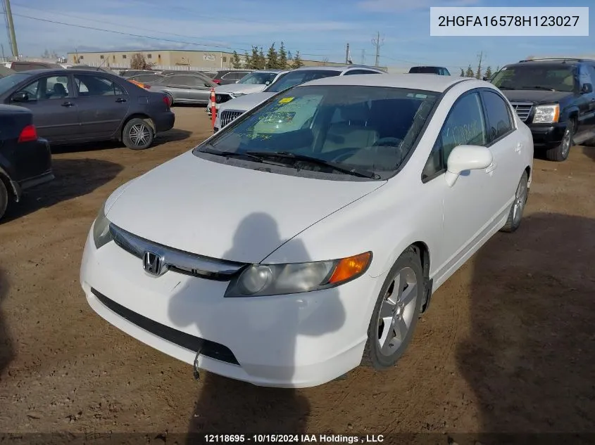 2008 Honda Civic Sdn VIN: 2HGFA16578H123027 Lot: 12118695