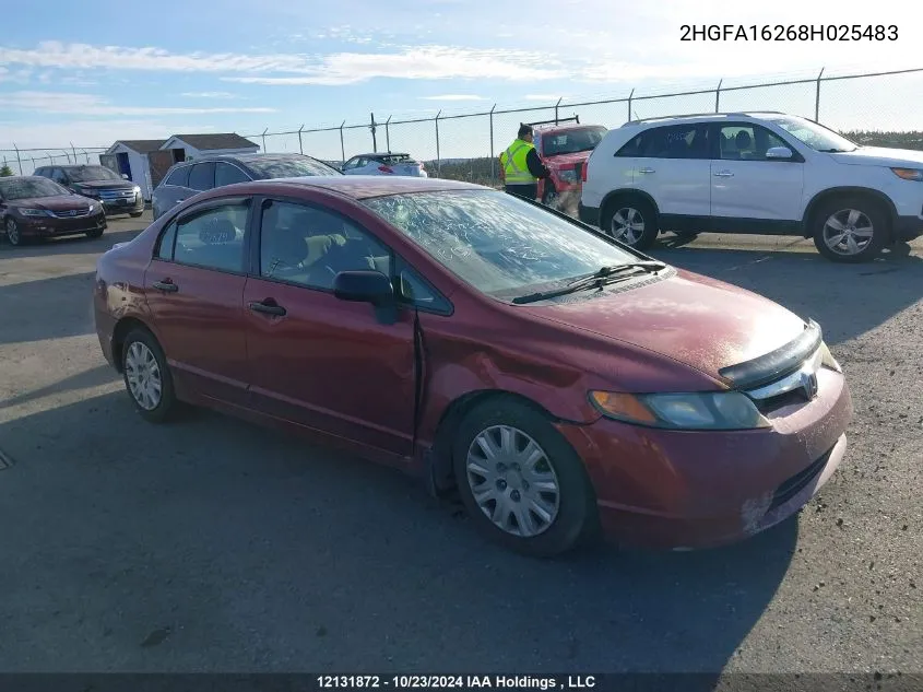 2008 Honda Civic Sdn VIN: 2HGFA16268H025483 Lot: 12131872