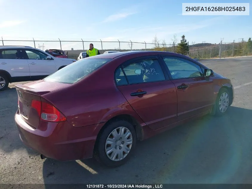 2008 Honda Civic Sdn VIN: 2HGFA16268H025483 Lot: 12131872